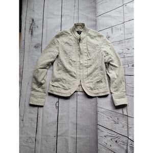 willi smith style #W55233 Flower Embroidered Cream Jacket Size S.